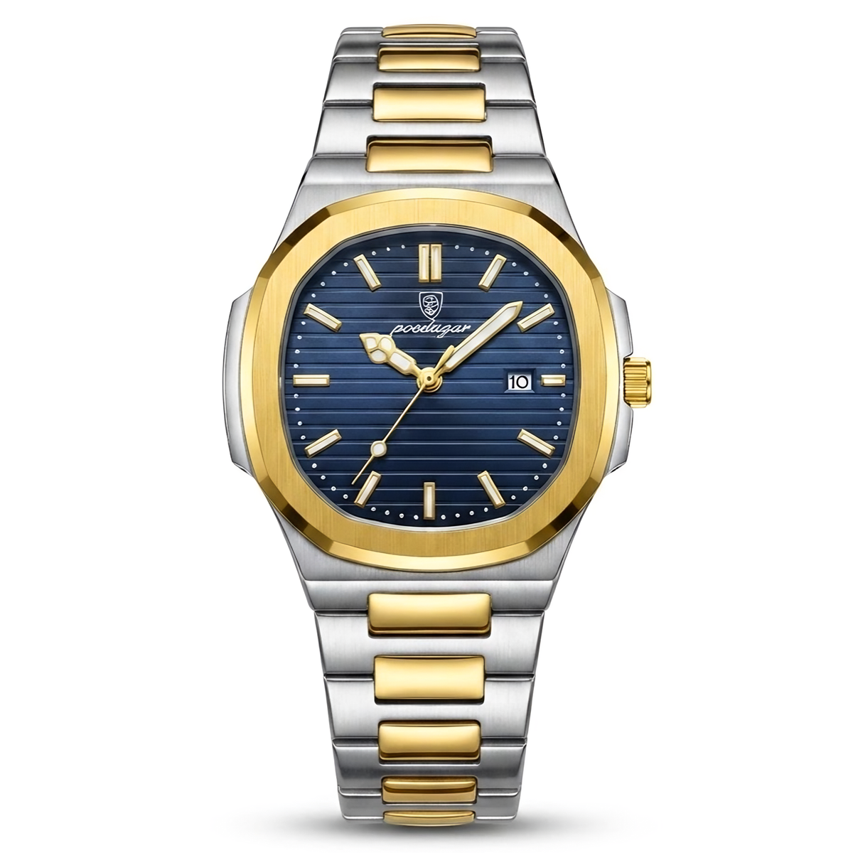 Poedagar 789 Men's Watch PGDBL  | Gold Blue