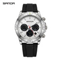 SANDA 6192 Silver White Men's Sport Watch - Lifestyle Shot