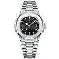 Poedagar 613 Men's Watch PSLBLK  | Silver Black
