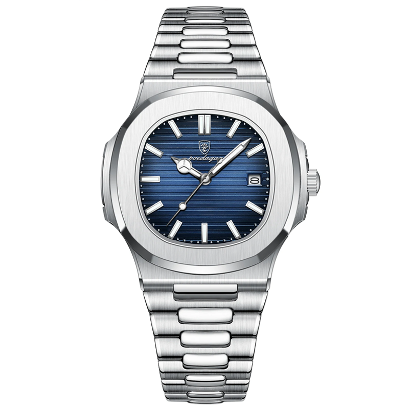 Poedagar 613 Men's Watch PSLBL  | Silver Blue