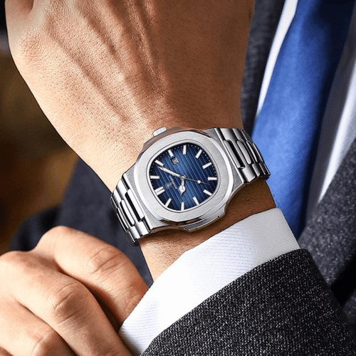 Poedagar 613 Men's Watch PSLBL  | Silver Blue