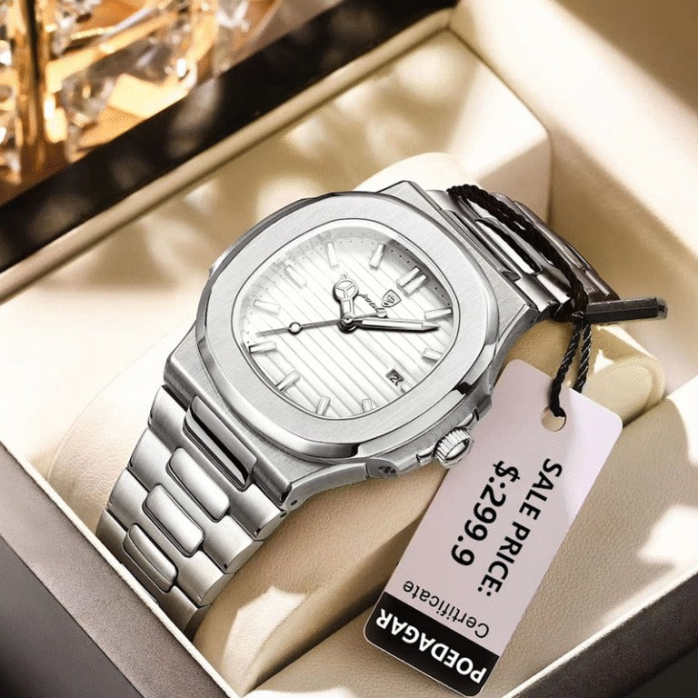 Poedagar 613 Men's Watch PSLWHT  | Silver White