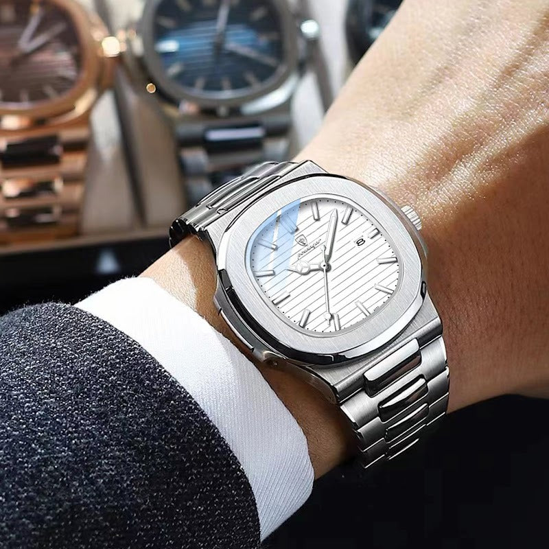 Poedagar 613 Men's Watch PSLWHT  | Silver White
