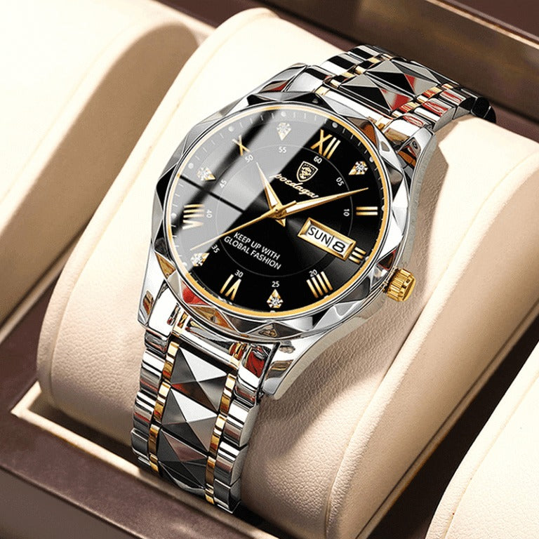 Poedagar 615 Men's Watch PG GD BLK  | Gold Black