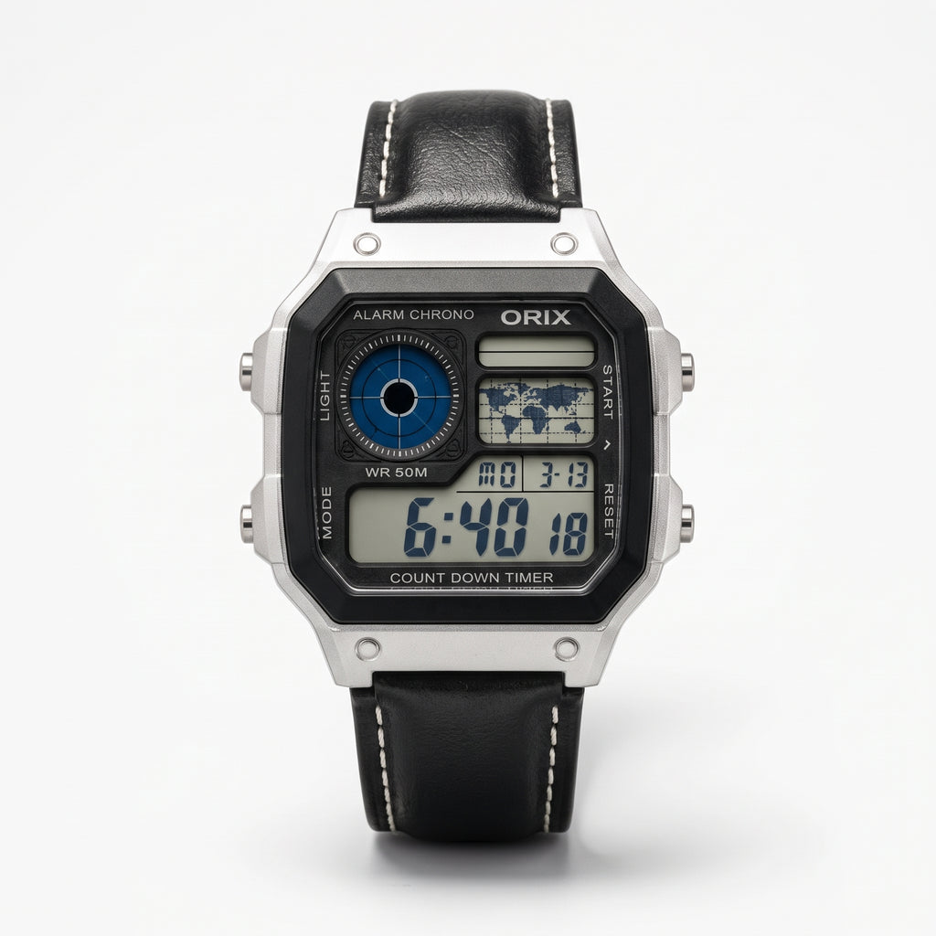 Orix Vintage Leather Strap Men's Watch O BK | Black