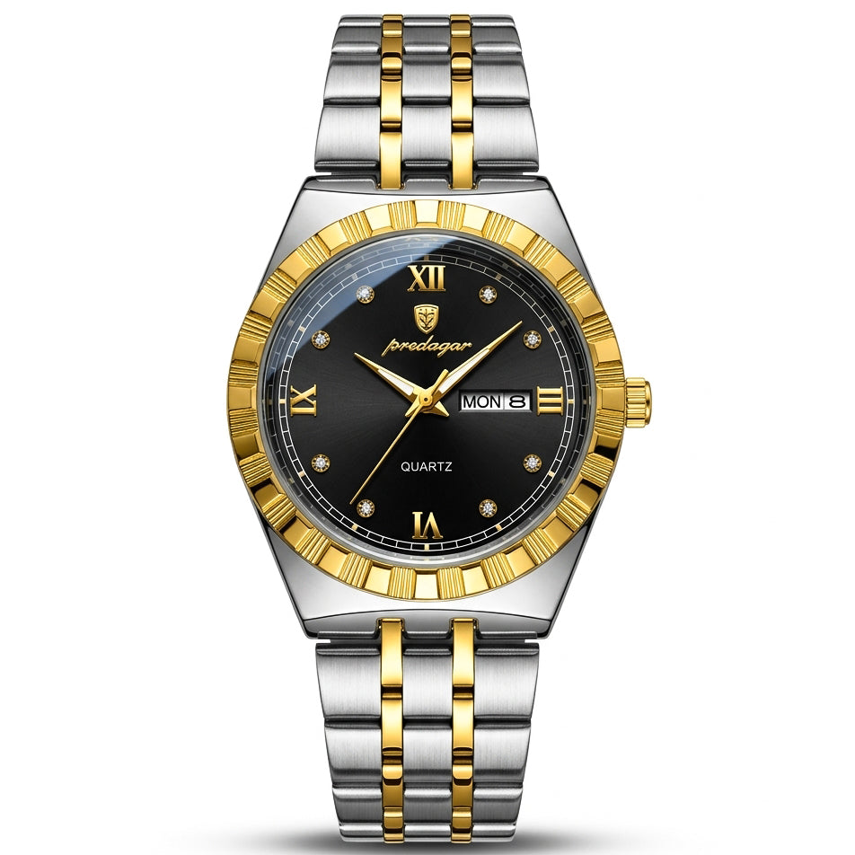 Poedagar 872 Men's Watch PG GD BLK| Gold Black