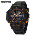 SANDA 6226 Sports Watch – Black / Orange, front view