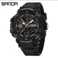 SANDA 6226 Sports Watch – All Black, front view