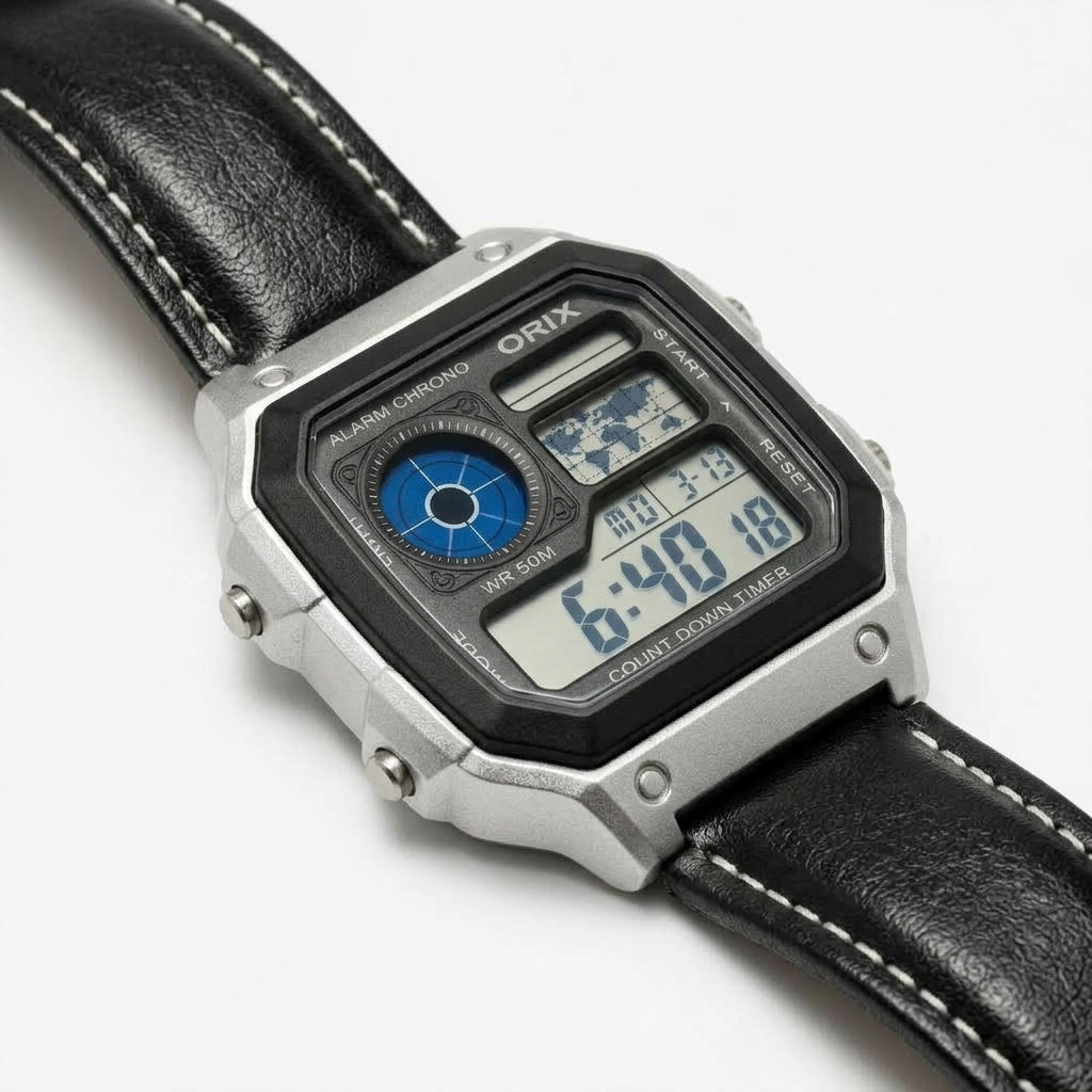 Orix Vintage Leather Strap Men's Watch O BK | Black