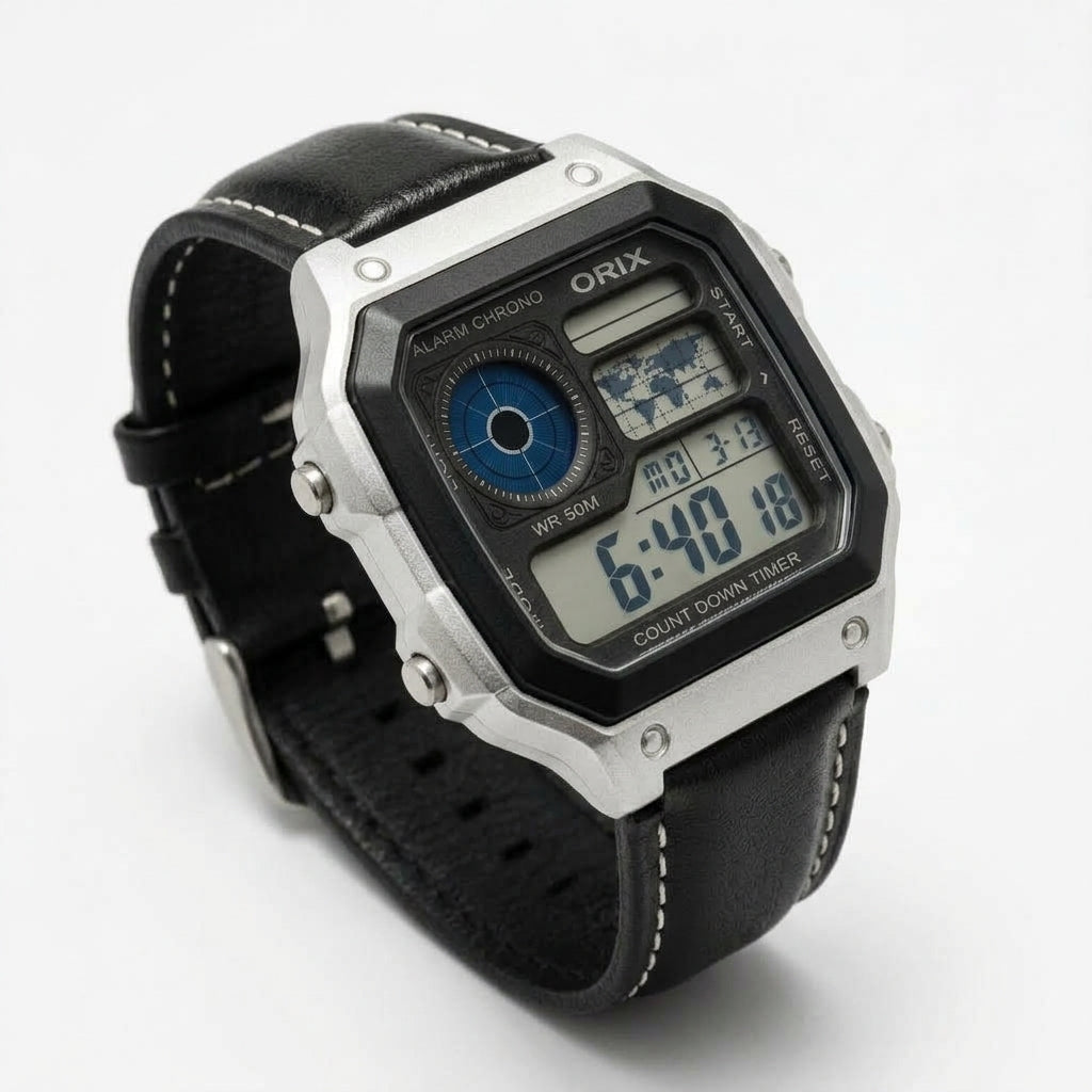 Orix Vintage Leather Strap Men's Watch O BK | Black