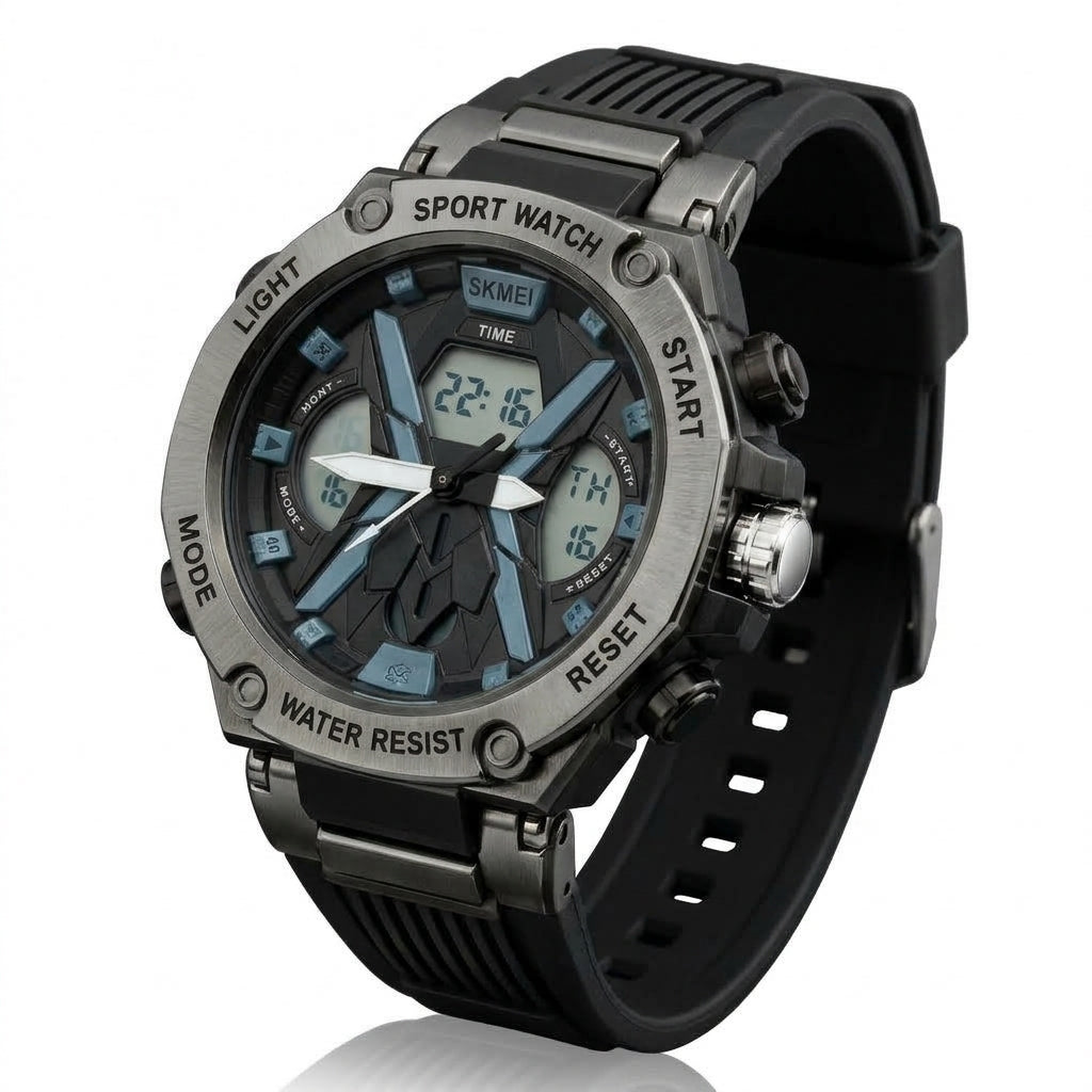 SKMEI 2602 Black Gold Sport Watch - Angle View