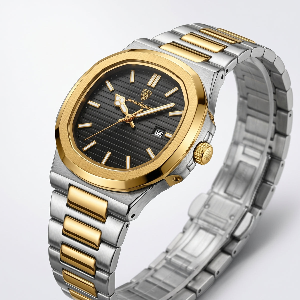 Poedagar 789 Men's Watch PGDBLK  | Gold Black